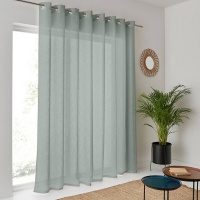 Занавеска Широкая с эффектом льна Nyong 250 x 280 см зеленый LA REDOUTE INTERIEURS  фото, kupilegko.ru